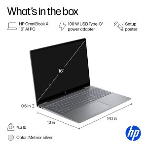HP OmniBook X 16-aw0033dx Meteor Silver front